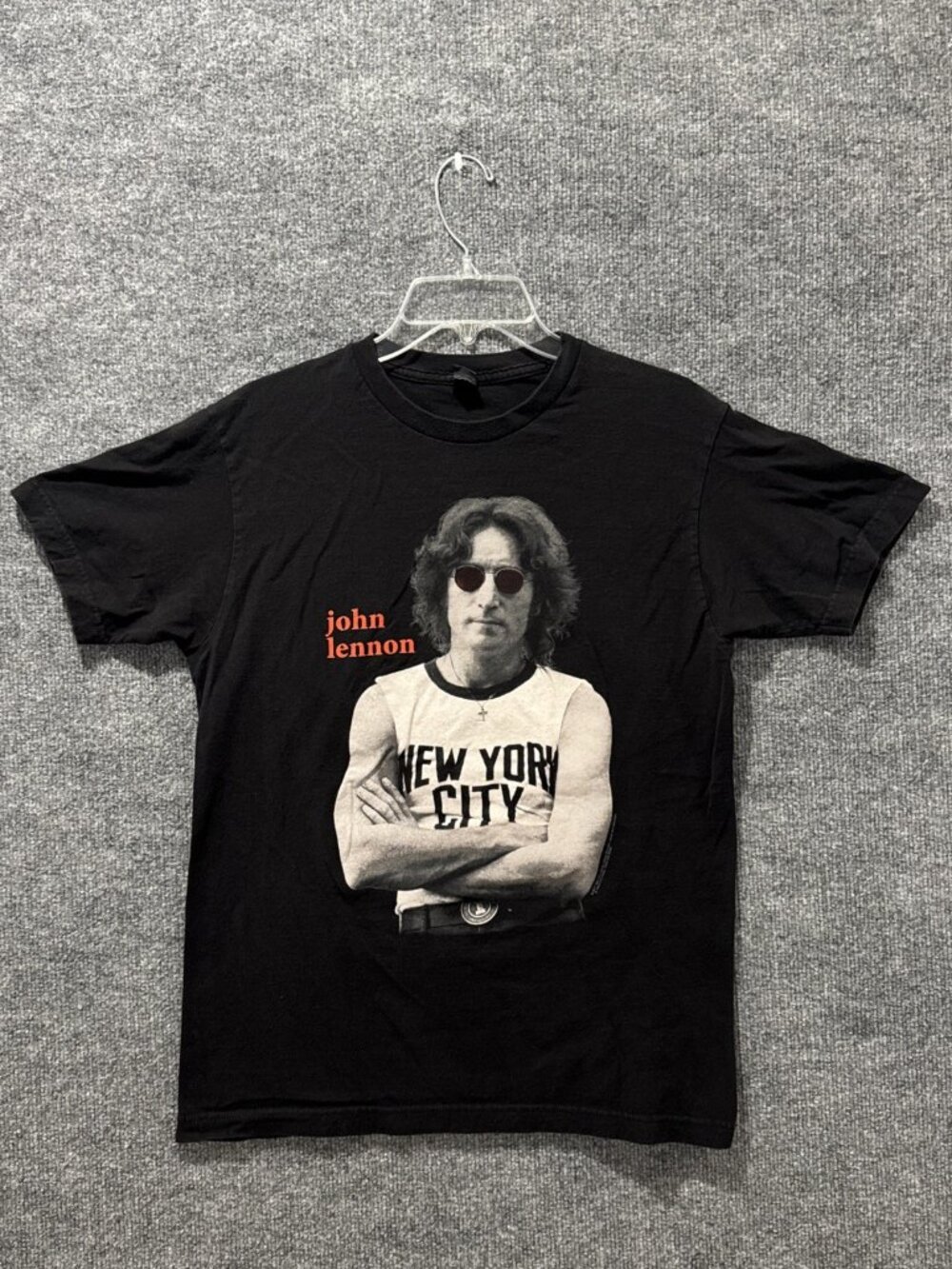 Tultex Black John Lennon Unisex Adult S Graphic Short Sleeve T Shirt Sz MEDIUM
